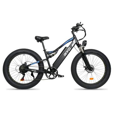 China 26inch Alloy Aluminum Fat Tire Wheels 1000W Down Tube Lithium Battery Electric Snow Bike for sale