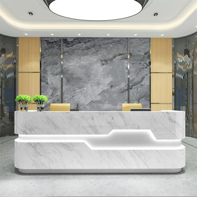 China Extensible Manufacturers Directly Offer DDP Shopify One Piece Custom Desk for Luxury Reception for sale