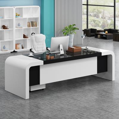 China Wholesale Modern Design Expandable Curved Manager's Office Office Furniture White Desk for sale