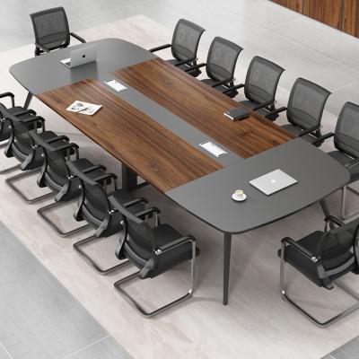 China High Quality Custom Style Extendable Wooden Packing Venue Furniture 20 Person Modern Office Meeting Table for sale