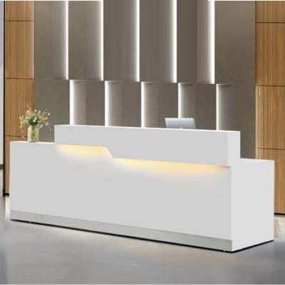 China Factory Direct Selling Expandable White Modern White Nail Salon Cheap Semicircular Reception Desk for sale