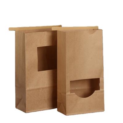 China Best Selling Recyclable Stand Up Kraft Paper Bag With Window For Food for sale