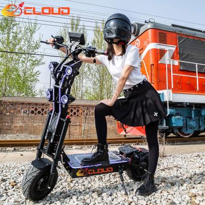 China CLOUD A8 72v 5600w 6000w 8000w USA Eu double motor fast seat long range powerful folding unisex electric scooter unisex dropshipping for adult for sale