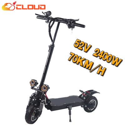 China CLOUD Adult 52V 2400W Unisex Dual Motor 70km/h 10 Inch Off Road US UK Scooter Electric e Scooter With Seat Electric Scooter for sale