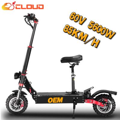 China Unisex Fast Electric Scooter 5600W CLOUD 85KM/H Dual Motor Off Road Electric Scooter For Adult Hydraulic Shock Absorber for sale