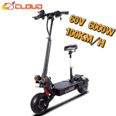 China CLOUD 100KM/H Electric Scooter Unisex Adult 6000W Fast Electric Motor Double Foldable Off Road Electric Scooter for sale