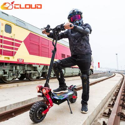 China CLOUD V5 5600w 6000w 7000w Motor 11inch 13inch Unisex Fast Powerful Adult Double Off Road Seat Foldable Electric Scooter With Suspension for sale