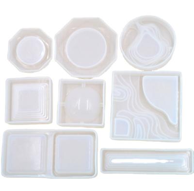 China Sustainable Car Square And Round Silicone Resin Ashtray Mold For Resin Silicone for sale