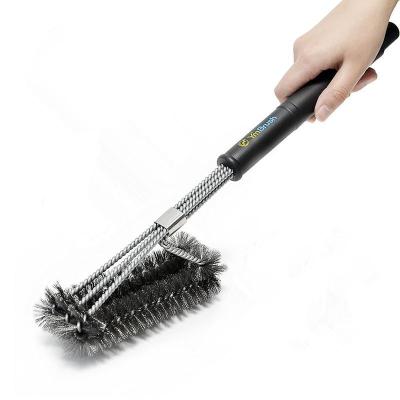 China Easily Cleaned GRILL Long Grill Oven Clean Barbecue Accessories Wire Brush Wire Brush Corner Sponge Shovel Copper Wire Handle Cleaning Brush for sale