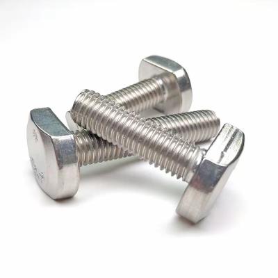 China Din186 M6 M8 M10 Stainless Steel T Head Square Neck Bolts For Aluminum Profile for sale