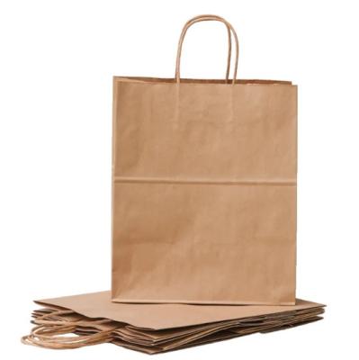 China Recyclable Kraft Paper Bag With Twisted Handle Reusable Paper Shopping Bags Logo Printed for sale