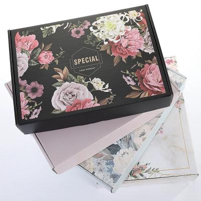 China Cardboard Paper Apparel Shipping Boxes Custom Logo Double Sides Printed Corrugated Shipping Packaging Box for sale