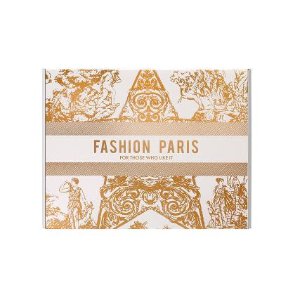 China Customized Luxury Glossy Gold Printed Transport Paper Box For Mailing Gifts Cosmetics Clothing Packaging for sale