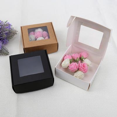 China Factory Customized Logo Eco-Friendly Flower Gift Cake Paper Box Baked Food Packaging Box With Window en venta