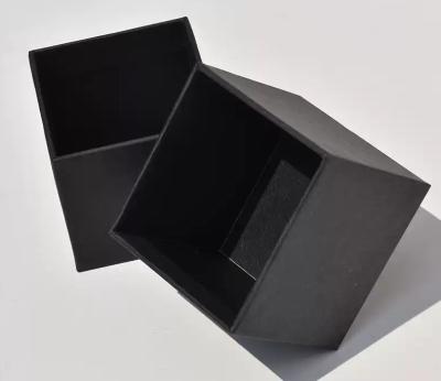 China Black Cardboard Black Square Box Paper Box Custom Cosmetics Tea Packaging Box for sale