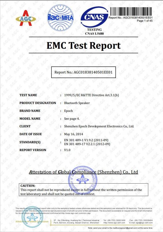 EMC - Shenzhen Epoch Development Electronics Co., Ltd.