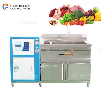 China Automatic Seafood Meat Washer Thawing Machine Frozen Bubble Washing Machine With Refrigeration for sale