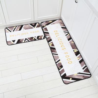 China Universal Washable Floor Covers Customized Print Area Washable Anti-Slip Durable Fatigue Carpet Sets Kitchen Mat for sale