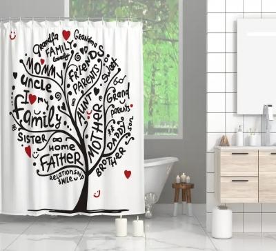 China Sustainable Bathroom Decor Polyester Products Hot Sale Products Custom Waterproof Shower Curtains for sale