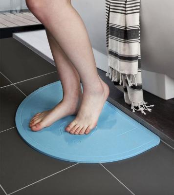 China Eco-Friendly Viable Absorbent Diatomite Water Living Room Half Round Bath Mat Mat Non Slip Quick Dry for sale