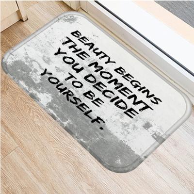 China Non-slip Bathroom Mat Outdoor Kitchen Mat Letter Mat Home Entrance Floor Cover Creative Home Viable for sale