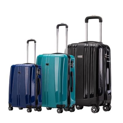 China Olivi Bottom Good Quality Supplier PP Environmental Friendly Travel Moving Carry On 3 Piece Hardside Suitcase Rolling Luggage for sale