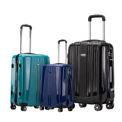 China Design Hard-SHELL Business Long Distance Travel Custom Trolley Bag Luggage Bag 3 Pieces Set 20 24 28 Inch PP Suitcase Luggage for sale