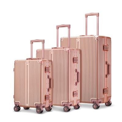 China School\long distance travel\etc. Fashion Luggage Bag 20 24 PCS 28 Inch ABS Glossy Film Hard Shell Suitcase Cabin Trolley Bags Travel Young Lady Woman Luggage for sale