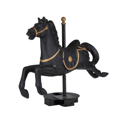 China Indoor China Shopping Store Decoration Black Horses Stand Statue Decor for sale