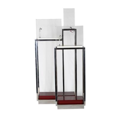 China Easy Installation Custom Floor Cylinder Jewelry Display Rack Acrylic Jewelry Display Stand With Led Light for sale