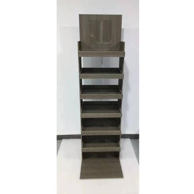 China Custom Acrylic Wood Rack Floor Standing Hat Display Rack Easy Installation Shop Cylinder Hat Display Rack for sale