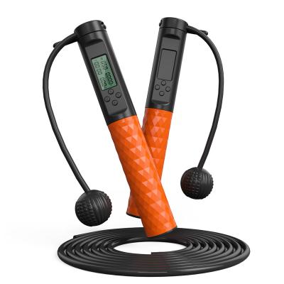 China Onetwofit Multi Function Ball Jump Rope Smart Weight-bearing Electronic Account Wireless Dual Function Jump Rope Small in Black Orange for sale