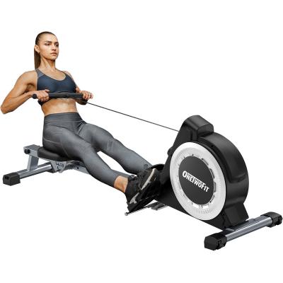 China Onetwofit Folding Low Noise Indoor Exercise Rower Fitness Household Equipment Gym Magnetic Seated Air Rowing Machine With Screen for sale