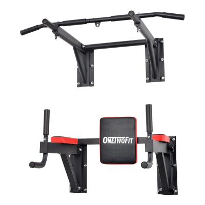 China Durable Fitness Gym Home Equipment Sports Gym Horizontal Training Dip Chin Wall Mounted Pull Up Bar Black Durable Accept OEM OT076 for sale