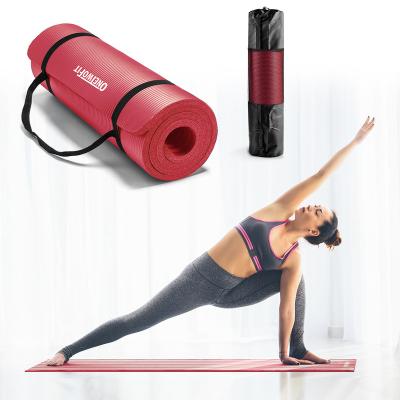 China OneTwoFit Yoga Mat Durable Exercise 10mm Gym Workout Fitness Eco Friendly Custom Home Sports Nbr Non Slip Thick Yoga Mat for sale