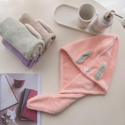 China Japanese Cute QUICK DRY Rabbit Ear Dry Hair Towel for sale