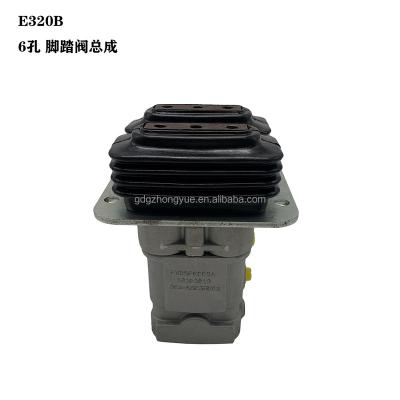 China Factory Wholesale Excavator Pedal Valve Foot Excavator Parts Hydraulic Spare Part e320b E315D E318D 6Holes for sale