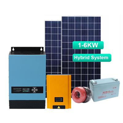 China Home Home Solar Charge Controller System 24v 48v 5kw 5000 Watt Pure Sine Wave Hybrid System With Solar Panel for sale