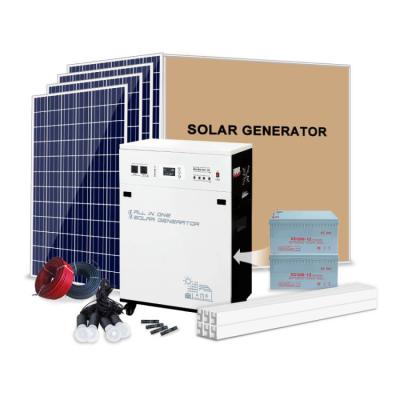 China Home Solar Generator Power Station Home 2000 Watt 3000W 5KW Solar System With Solar Panel Cable for sale