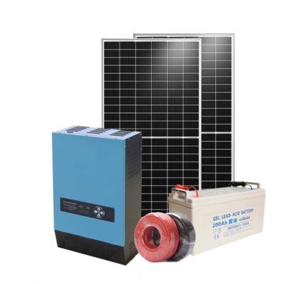 China Commercial High Quality 1KVA-7KVA Hybrid Inverter 3KW Hybrid Solar Power System With Lead Acid Battery for sale