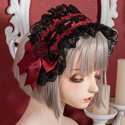 China Party Lolita Headdress Hair Band Headband For Accessories Lace Up Gothic Style for sale