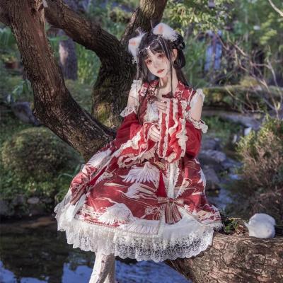 China Breathable Lolita Party Chinese Style Long Sleeve Anime Costume Lace Dress For Ladies for sale