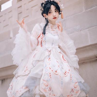 China Thoughtful Fabric Chinese Style Lolita Chiffon Dress with Lace Skirt and Big Bow for Ladies for sale