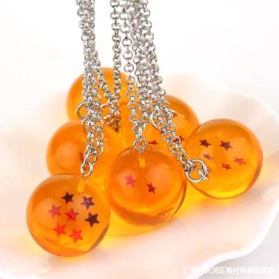 China NEW Anime Plastic Dragon Necklace Orange Pvc 1-7stars Goku Pendant Gift For Fans for sale