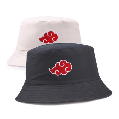 China 2022 Hot Custom Anime Other Red Bucket Hat Pattern Embroidery Cosplay Clouds For Fans Of Anime Bucket Hats for sale