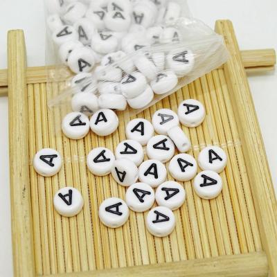 China Hot Cute Letter Beads Alphabet Beads Jewelry Making Colorful Letters Flat Round Beads For Necklaces Educational Toys Handmade Gift for sale