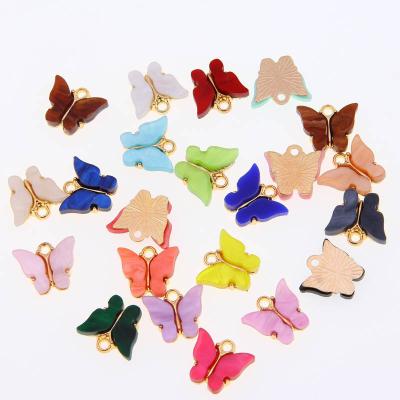 China Punk 12x14mm 39 Color Resin Butterfly Charms For Jewelry Making Pendants Necklaces Cute Earrings DIY Handmade Accessories for sale