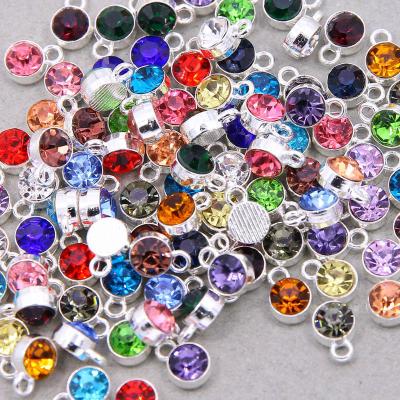 China CLASSIC 8mm Stainless Steel Rhinestone Beads Silver Color Crystal Charms Pendants For Necklace Bracelet Jewelry Making DIY Charm for sale