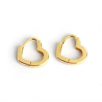 China Hot Sale FASHIONABLE 925 Sterling Silver Gold Plated Earrings from 2022 925 Sterling Silver Earrings Women Heart for sale