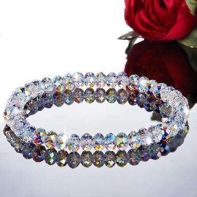 China 2022 Ladies Hot Multicolor Crystal Beaded Bracelet Elastic Rope Crystal Bracelet Colorful Elastic Rope Bracelet Women Jewelry for sale